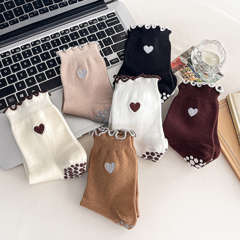 Yoga Socks Women Cotton Heart  - đánh giá và giá Pilates Yoga Grip Socks
