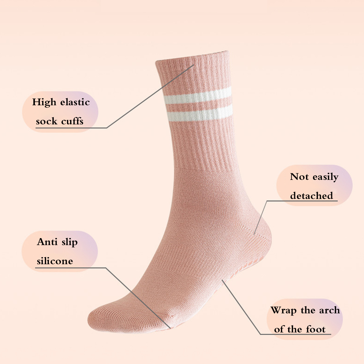 Pilates Socks with Grips for W - đánh giá và giá Pilates Yoga And Barre
