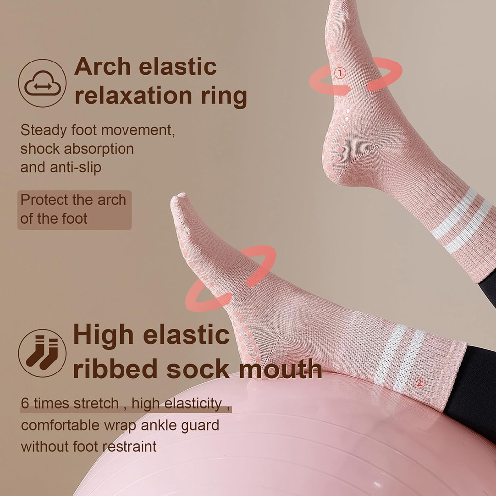 Yoga Pilates Socks with Grips  - đánh giá và giá Pilates Yoga And Barre