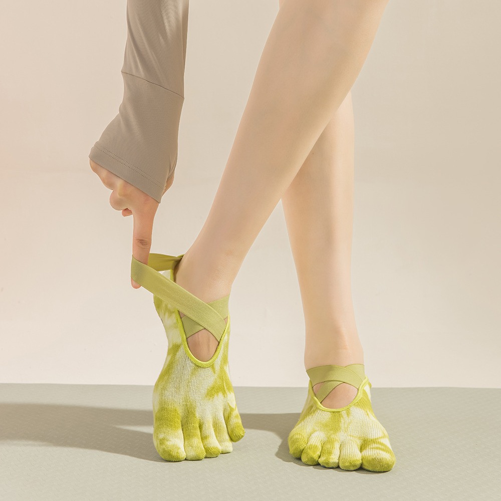 Women's Tie-Dye Five-Finger Gr - đánh giá và giá Pilates Yoga Grip Socks