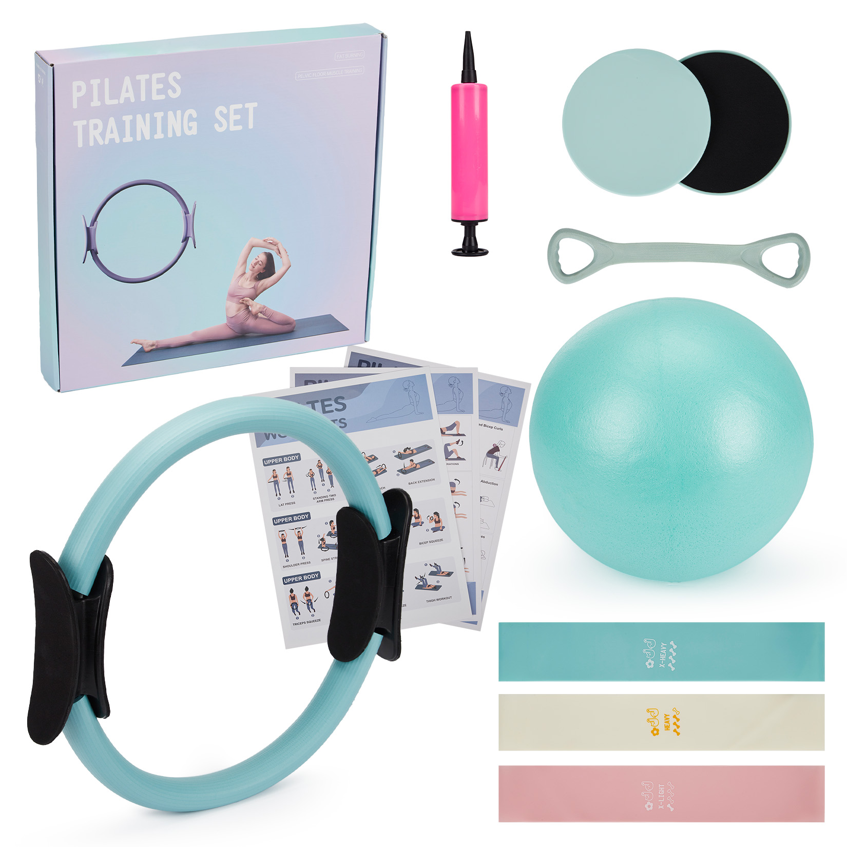 Pilates Training Set, 6-in-1 P - đánh giá và giá Pilates Yoga Resistance Ring